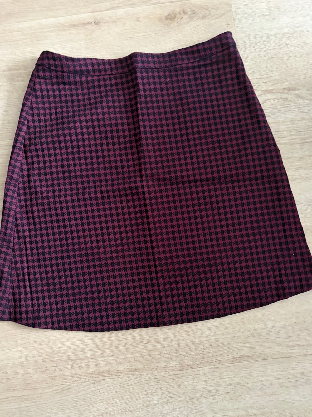 Margaret M Burgundy and Black Mini Skirt